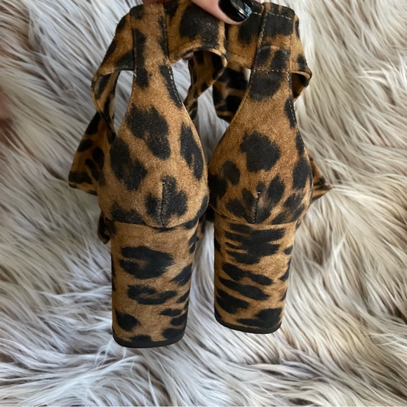 Marion Parke Bella Suede Leopard Ankle Tie Heels - Picture 6 of 13